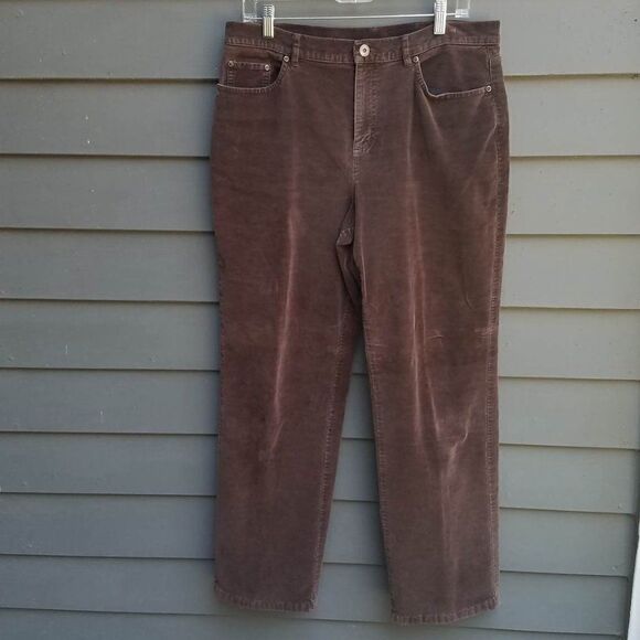 Talbots Brown Brushed Cotton Jean Style Pants size 12 - Picture 1 of 9